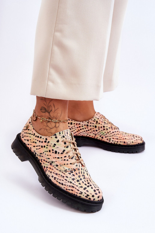 Dámske Kožené topánky Štýlovýl z Oxfordu Máciejka 04087-18 OranžováoIno-čierna Dámske Kožené topánky Štýlovýl z Oxfordu Máciejka 04087-18 OranžováoIno-čierna