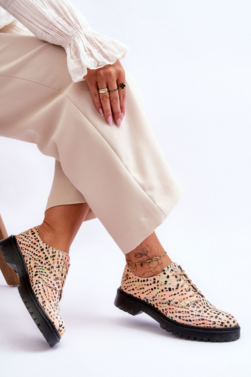 Dámske Kožené topánky Štýlovýl z Oxfordu Máciejka 04087-18 OranžováoIno-čierna Dámske Kožené topánky Štýlovýl z Oxfordu Máciejka 04087-18 OranžováoIno-čierna