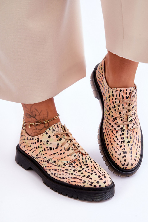 Dámske Kožené topánky Štýlovýl z Oxfordu Máciejka 04087-18 OranžováoIno-čierna Dámske Kožené topánky Štýlovýl z Oxfordu Máciejka 04087-18 OranžováoIno-čierna