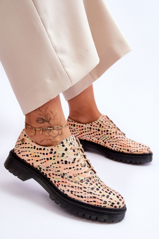 Dámske Kožené topánky Štýlovýl z Oxfordu Máciejka 04087-18 OranžováoIno-čierna Dámske Kožené topánky Štýlovýl z Oxfordu Máciejka 04087-18 OranžováoIno-čierna