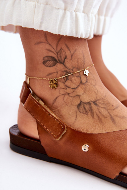 Dámske sandále s lepiacimi spojkami Hnedá farba Lemar Addison