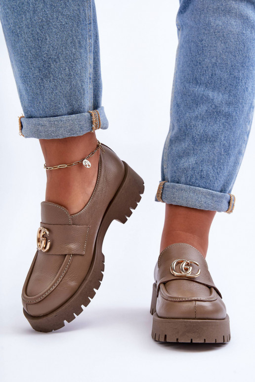 Topánky z pravej kože s ozdobami béžová Rosefalls Topánky z pravej kože s ozdobami béžová Rosefalls