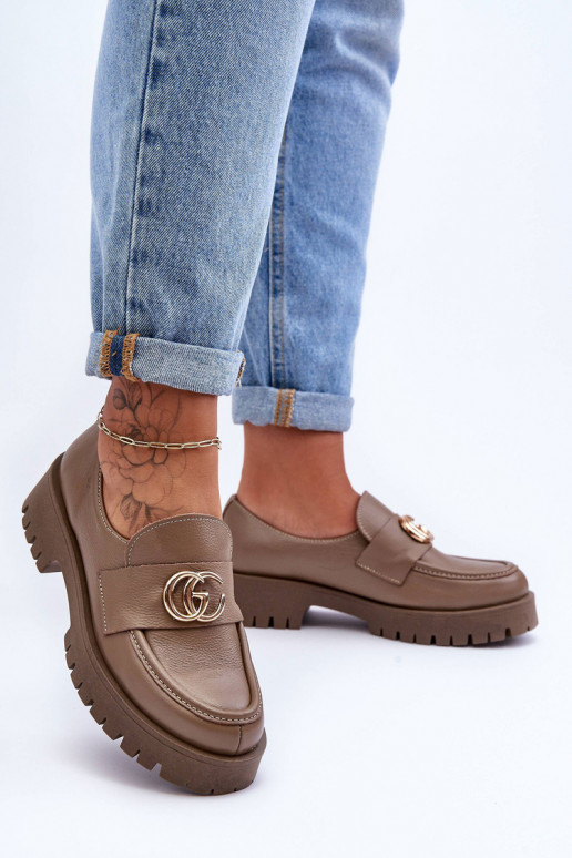 Topánky z pravej kože s ozdobami béžová Rosefalls Topánky z pravej kože s ozdobami béžová Rosefalls