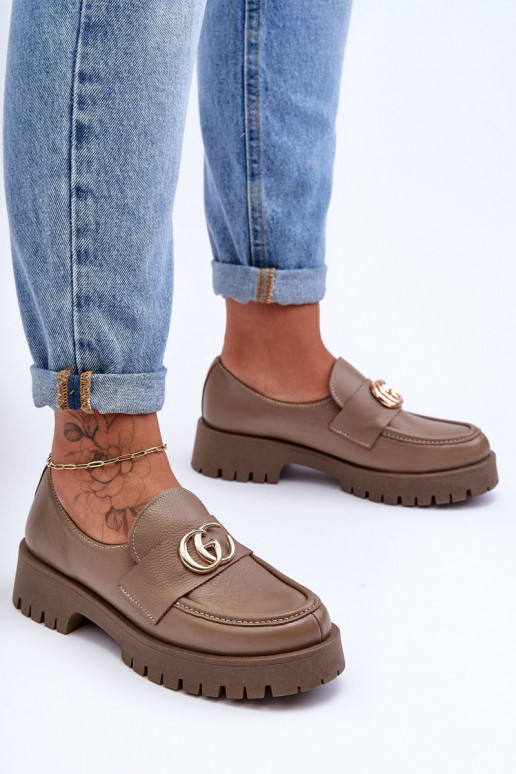 Topánky z pravej kože s ozdobami béžová Rosefalls Topánky z pravej kože s ozdobami béžová Rosefalls