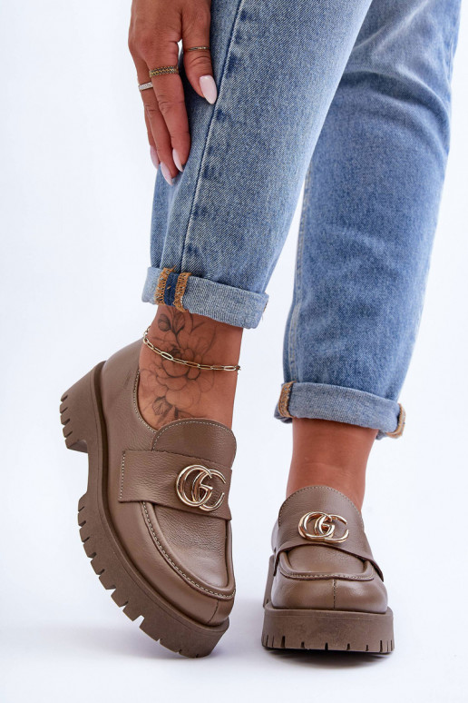 Topánky z pravej kože s ozdobami béžová Rosefalls Topánky z pravej kože s ozdobami béžová Rosefalls