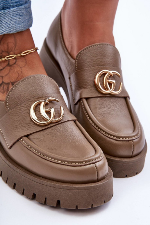 Topánky z pravej kože s ozdobami béžová Rosefalls Topánky z pravej kože s ozdobami béžová Rosefalls