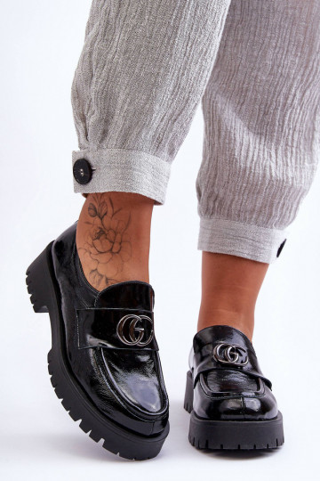 Topánky z pravej kože s ozdobami čierna Rosefalls