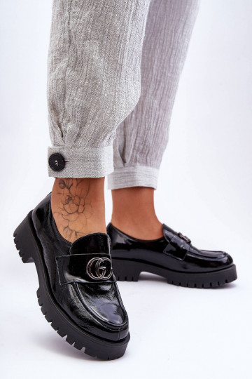 Topánky z pravej kože s ozdobami čierna Rosefalls 2