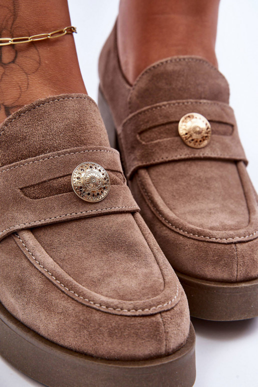 zo semišu topánky Dámske s podpätkami béžová Lemar Dunadia