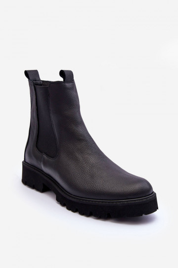 Kožené štýlové čižmy čierna Nicole 2672