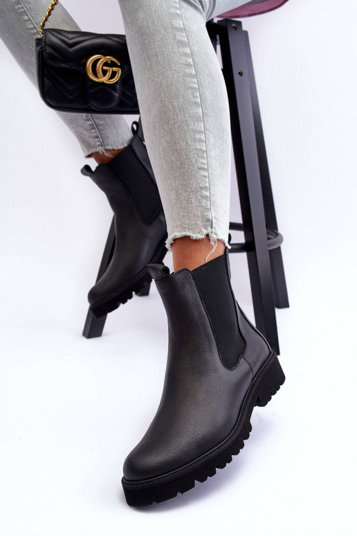 Kožené štýlové čižmy čierna Nicole 2672 Kožené štýlové čižmy čierna Nicole 2672