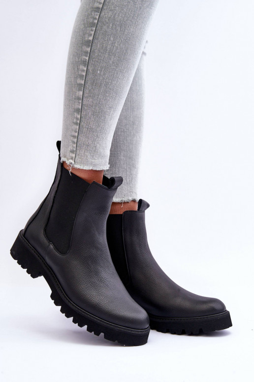 Kožené štýlové čižmy čierna Nicole 2672 Kožené štýlové čižmy čierna Nicole 2672