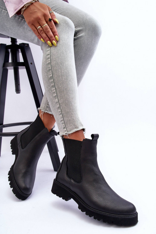 Kožené štýlové čižmy čierna Nicole 2672 Kožené štýlové čižmy čierna Nicole 2672