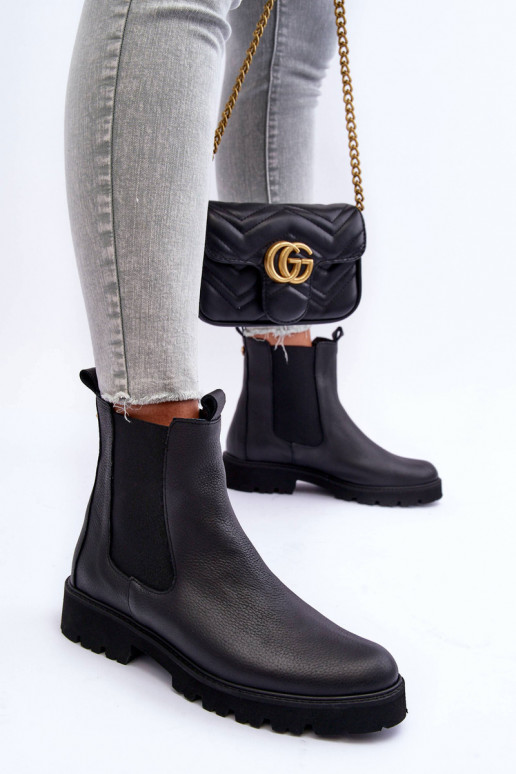 Kožené štýlové čižmy čierna Nicole 2672 Kožené štýlové čižmy čierna Nicole 2672