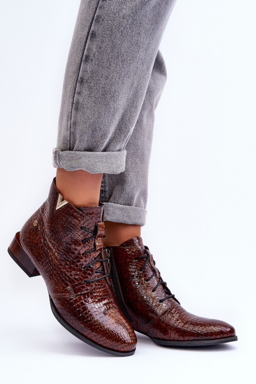 Dámske čižmy Máciejka 5743C-02 Hnedá farba Dámske čižmy Máciejka 5743C-02 Hnedá farba