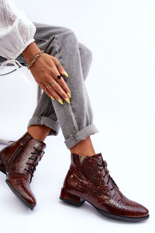 Dámske čižmy Máciejka 5743C-02 Hnedá farba Dámske čižmy Máciejka 5743C-02 Hnedá farba