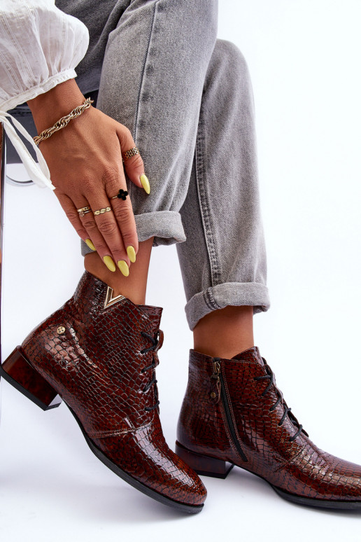 Dámske čižmy Máciejka 5743C-02 Hnedá farba Dámske čižmy Máciejka 5743C-02 Hnedá farba