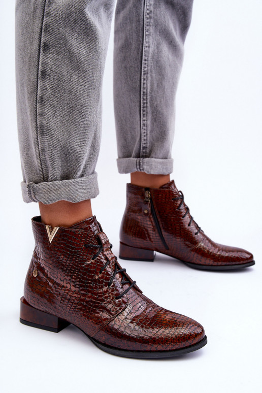 Dámske čižmy Máciejka 5743C-02 Hnedá farba Dámske čižmy Máciejka 5743C-02 Hnedá farba