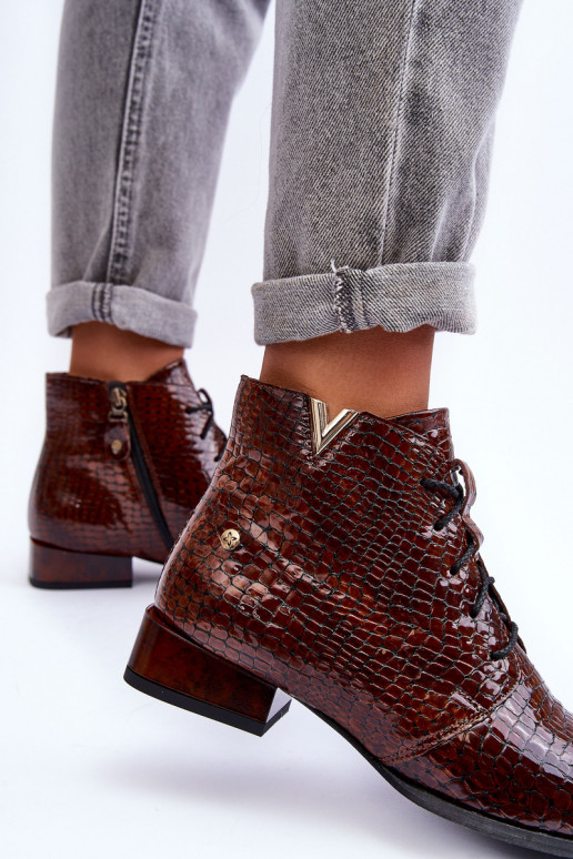 Dámske čižmy Máciejka 5743C-02 Hnedá farba Dámske čižmy Máciejka 5743C-02 Hnedá farba