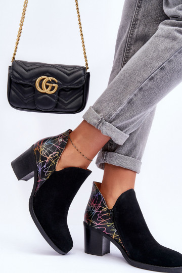 Dámske čižmy s podpätkami Máciejka 04492-99 čierna