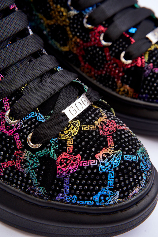 tenisky s platformou kamienky GOE MM2N4009 čierna tenisky s platformou kamienky GOE MM2N4009 čierna