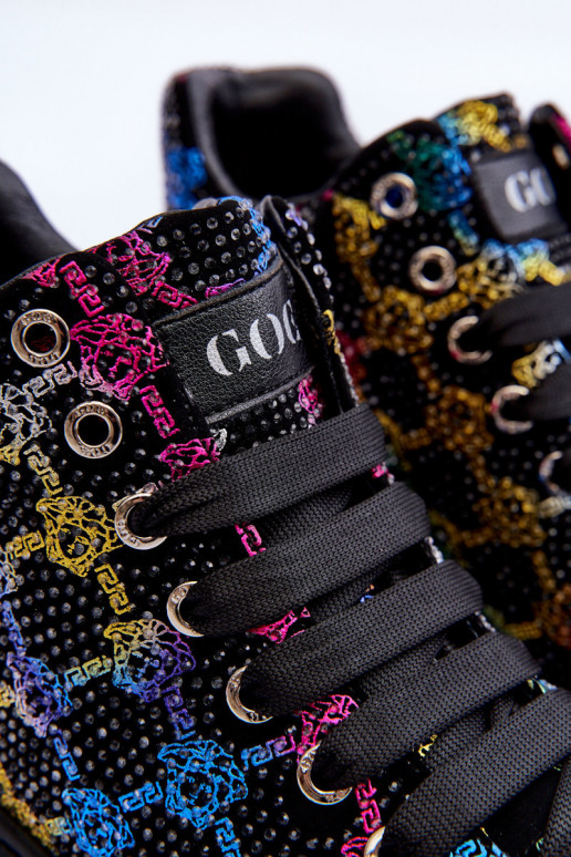 tenisky s platformou kamienky GOE MM2N4009 čierna tenisky s platformou kamienky GOE MM2N4009 čierna