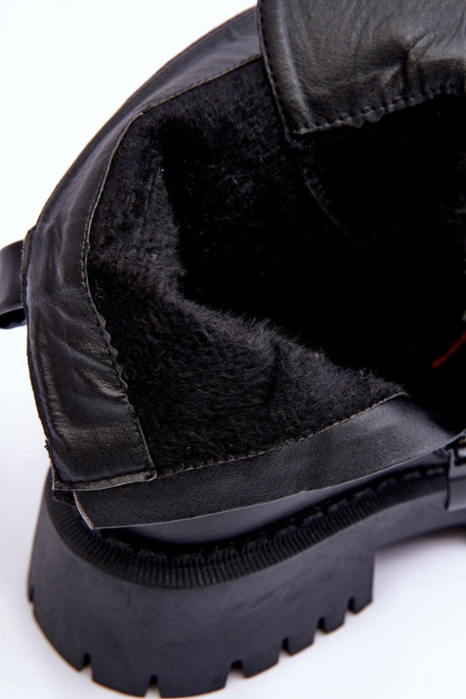 Kožené štýlové čižmy s platformou čierna Lemar Lisencca Kožené štýlové čižmy s platformou čierna Lemar Lisencca