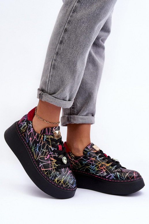 Kožené tenisky s platformou Máciejka 06191-39 Rôzne farby