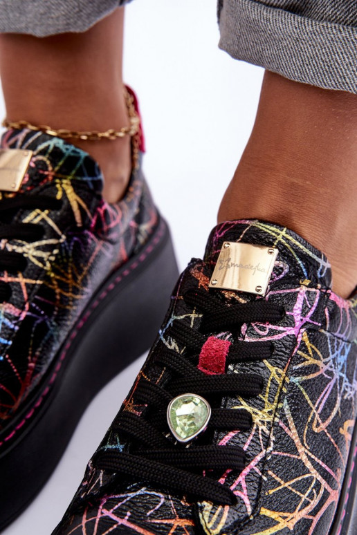 Kožené tenisky s platformou Máciejka 06191-39 Rôzne farby