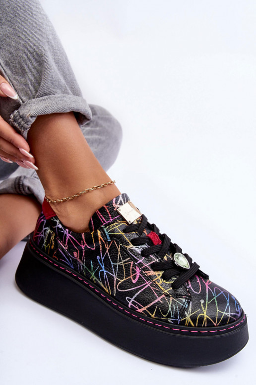 Kožené tenisky s platformou Máciejka 06191-39 Rôzne farby