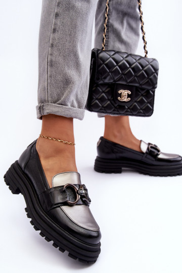 Kožené členkové čižmy s pevnou podrážkou čierna Elkiza