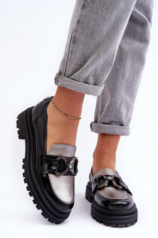 Kožené členkové čižmy s pevnou podrážkou čierna Elkiza Kožené členkové čižmy s pevnou podrážkou čierna Elkiza