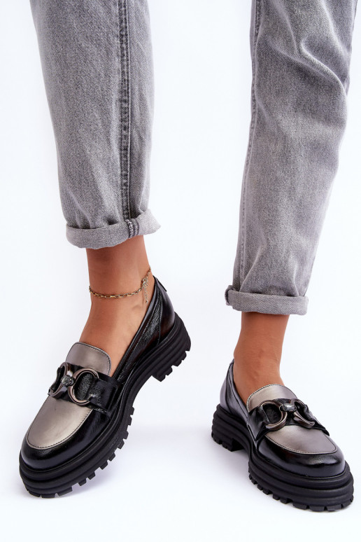 Kožené členkové čižmy s pevnou podrážkou čierna Elkiza Kožené členkové čižmy s pevnou podrážkou čierna Elkiza