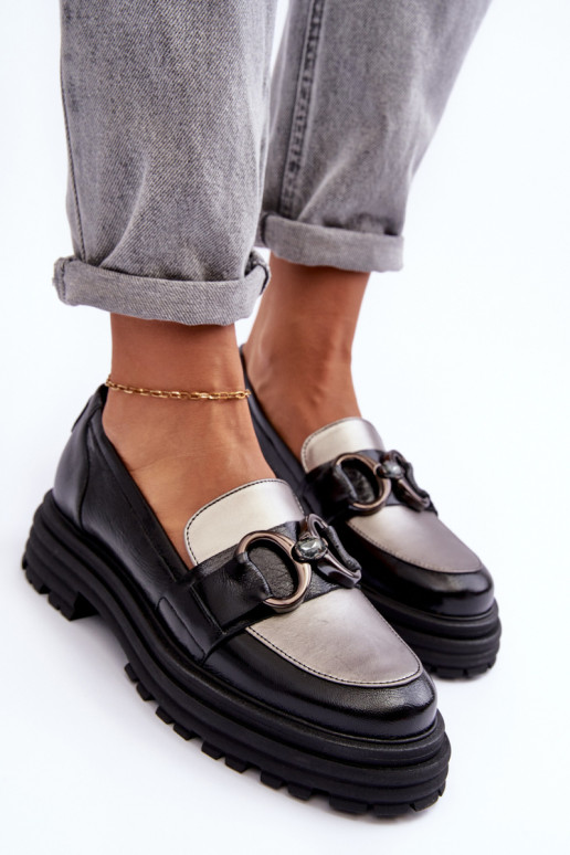 Kožené členkové čižmy s pevnou podrážkou čierna Elkiza Kožené členkové čižmy s pevnou podrážkou čierna Elkiza