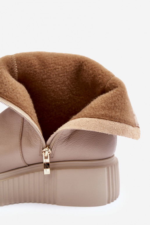 Dámske čižmy s platformou béžová Lemar Jenefer Dámske čižmy s platformou béžová Lemar Jenefer