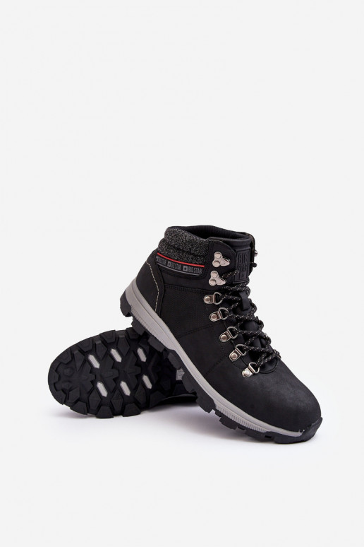 pánske turistické topánky Big Star KK174215 čierna pánske turistické topánky Big Star KK174215 čierna
