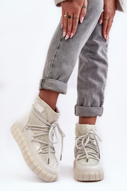 zahriať sa Snehule Zdobené S kamienkami GOE MM2N4081 béžová zahriať sa Snehule Zdobené S kamienkami GOE MM2N4081 béžová