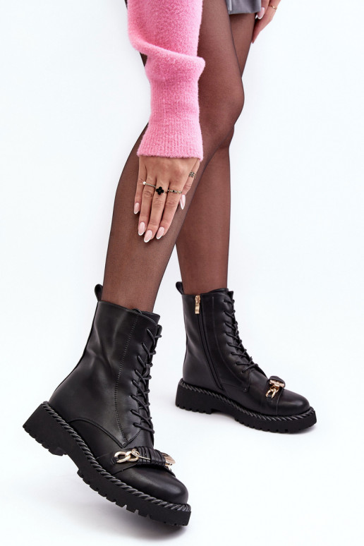 Dámske čižmy vysoké jazdecké čižmy s ozdobami čierna S.Barski MR870-68 Dámske čižmy vysoké jazdecké čižmy s ozdobami čierna S.Barski MR870-68