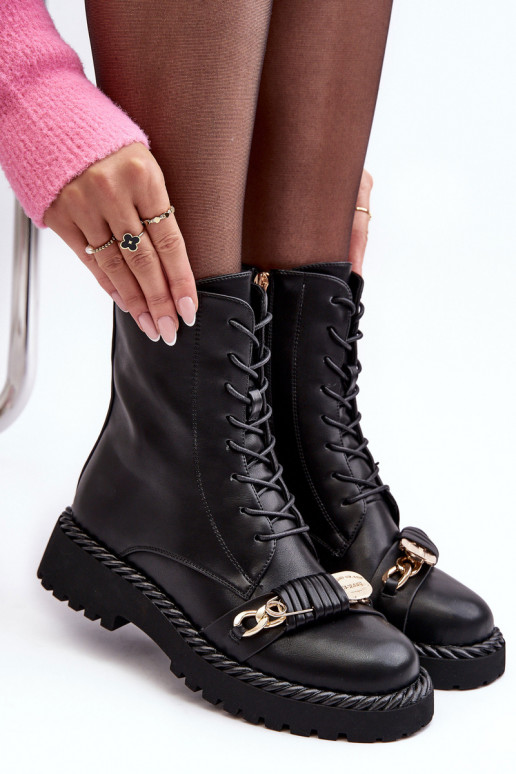 Dámske čižmy vysoké jazdecké čižmy s ozdobami čierna S.Barski MR870-68 Dámske čižmy vysoké jazdecké čižmy s ozdobami čierna S.Barski MR870-68