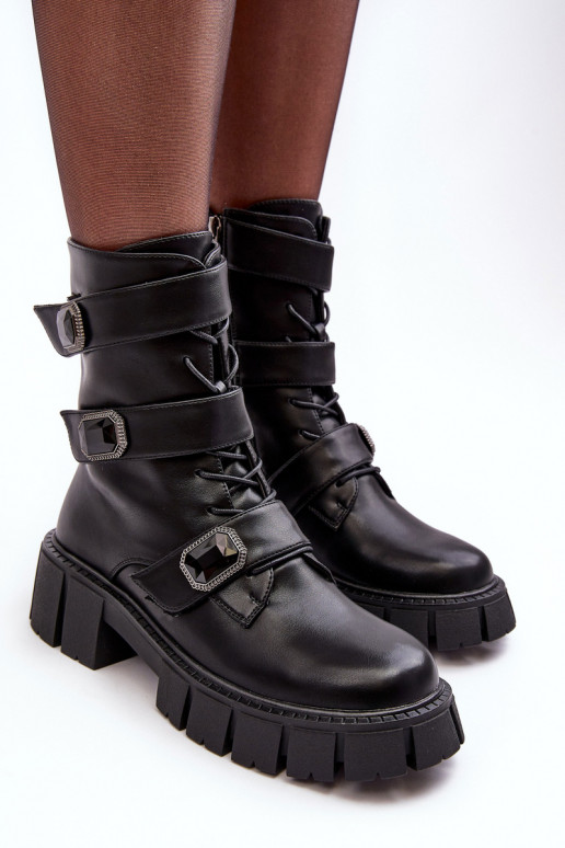 vysoké jazdecké čižmy Dámske čižmy z pravej kože čierna S.Barski MR870-62 vysoké jazdecké čižmy Dámske čižmy z pravej kože čierna S.Barski MR870-62