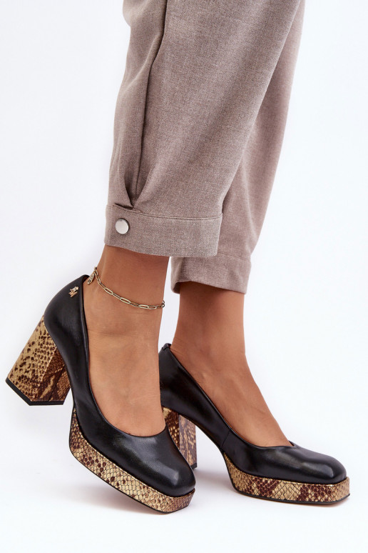 Módne Kožené Topánky Laura Messi 2599 čierna Módne Kožené Topánky Laura Messi 2599 čierna