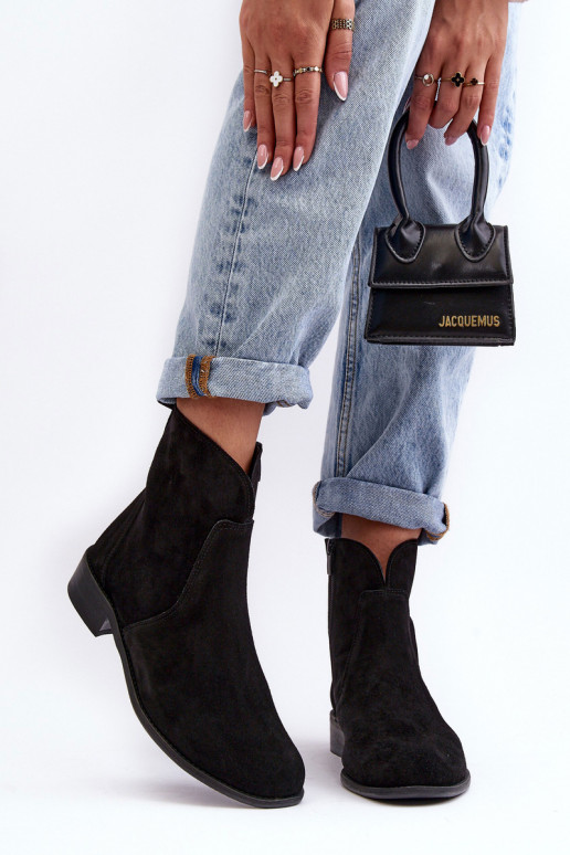 Semišové topánky Dámske so zipsami čierna Nicole 2829 Semišové topánky Dámske so zipsami čierna Nicole 2829