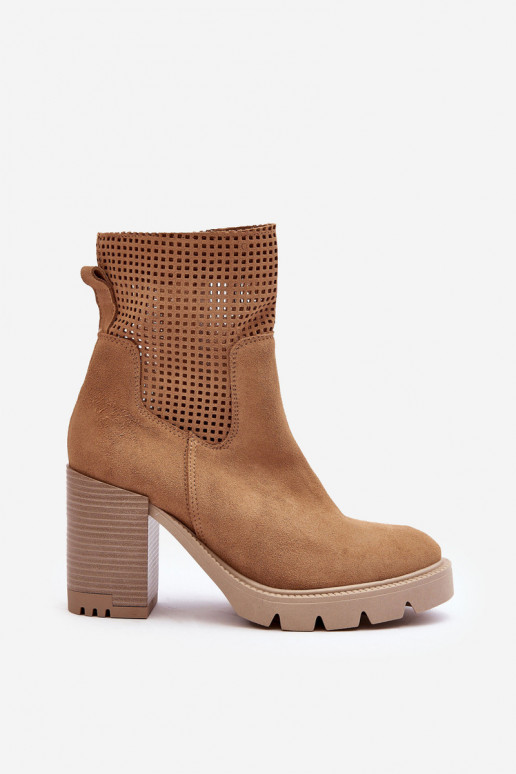 Prelamovaný semiš Dámske čižmy Hnedá farba LeInski 3386 Prelamovaný semiš Dámske čižmy Hnedá farba LeInski 3386