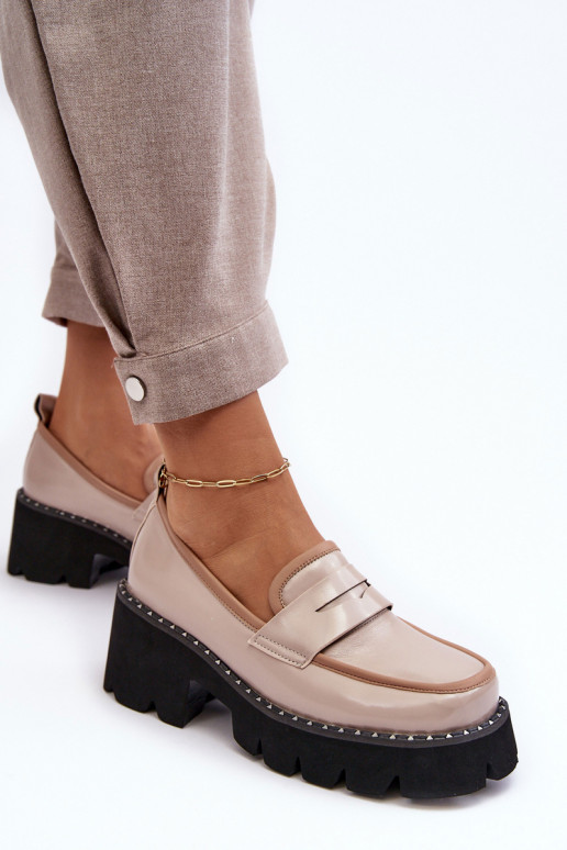 Kožené Dámske Mokasíny D&A MR870-32 béžová Kožené Dámske Mokasíny D&A MR870-32 béžová