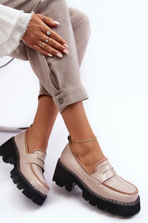 Kožené Dámske Mokasíny D&A MR870-32 béžová Kožené Dámske Mokasíny D&A MR870-32 béžová