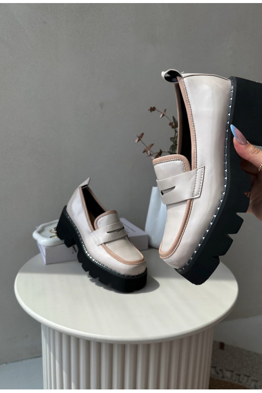 Kožené Dámske Mokasíny D&A MR870-32 béžová Kožené Dámske Mokasíny D&A MR870-32 béžová