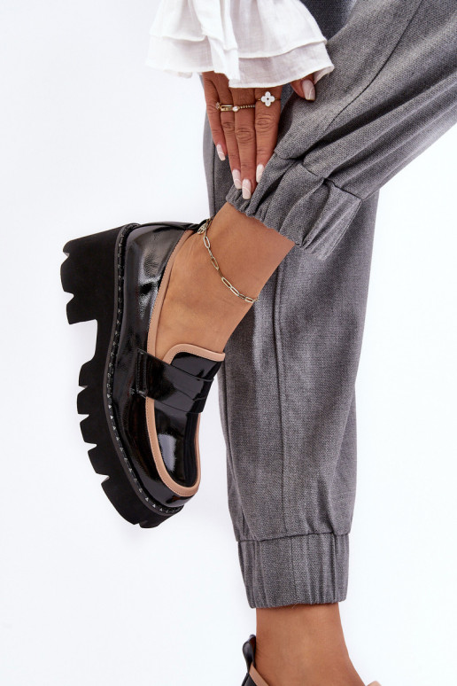 Kožené Dámske Mokasíny D&A MR870-32 čierna