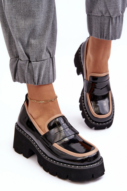 Kožené Dámske Mokasíny D&A MR870-32 čierna