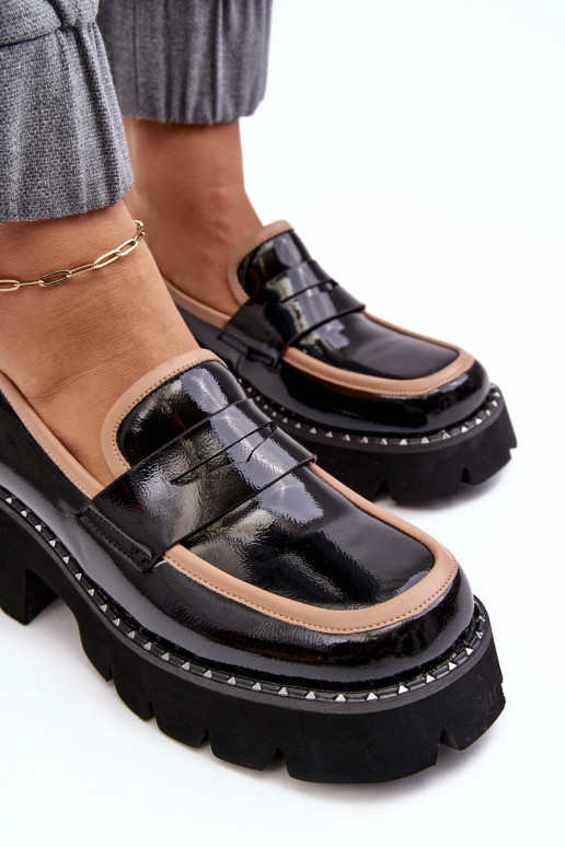 Kožené Dámske Mokasíny D&A MR870-32 čierna