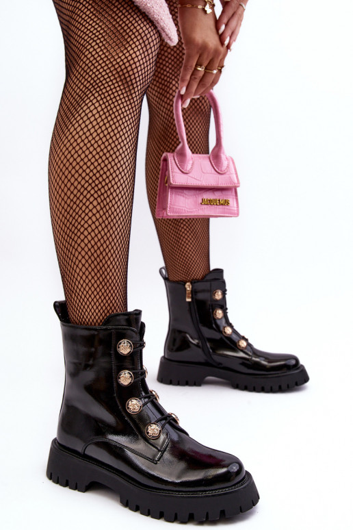 Dámske zahriať sa Čižmy S Ornatemi Guzikami D&A MR870-51 čierna Dámske zahriať sa Čižmy S Ornatemi Guzikami D&A MR870-51 čierna